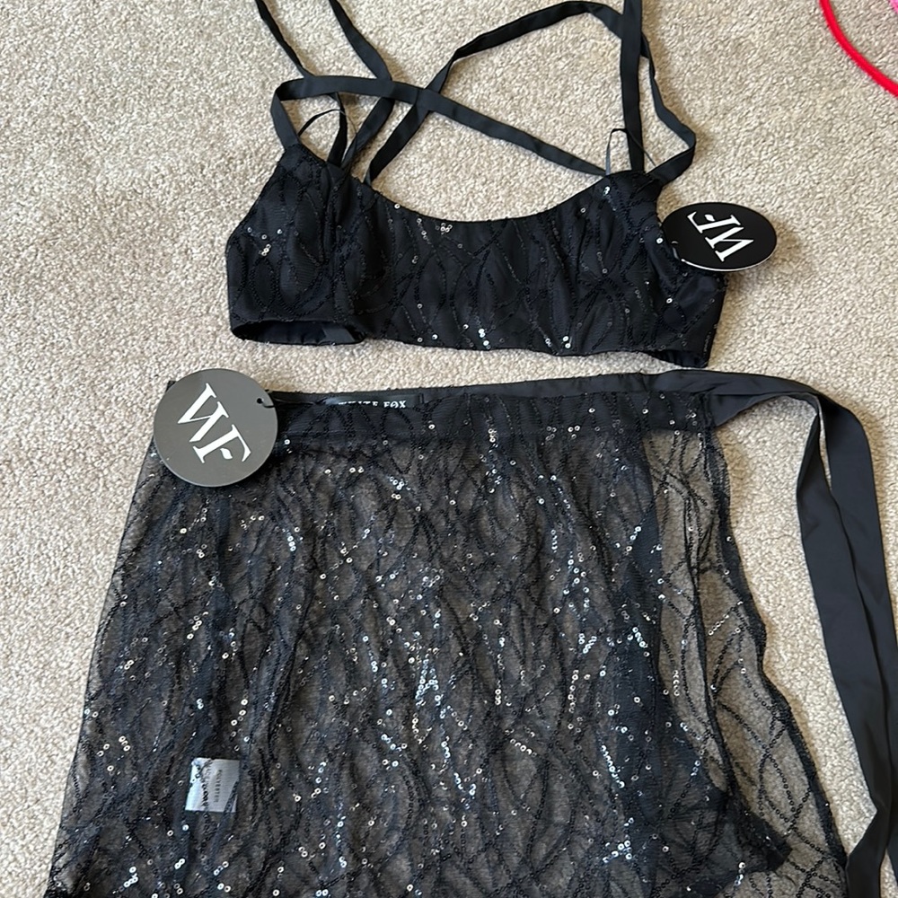 Sheer White Fox Boutique 2 piece set. Tags on never worn